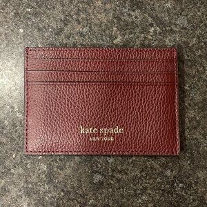 Kate Spade Maroon Leather Card Holder